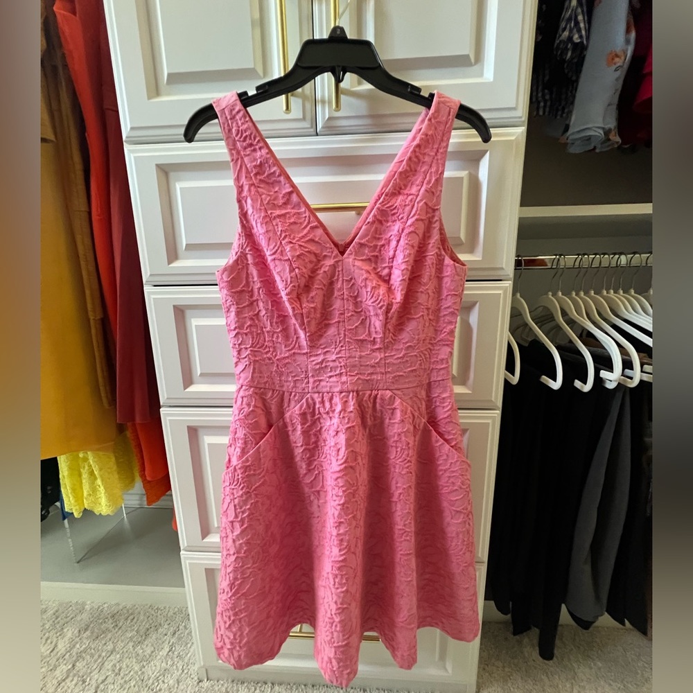 Pink fit and flare dress